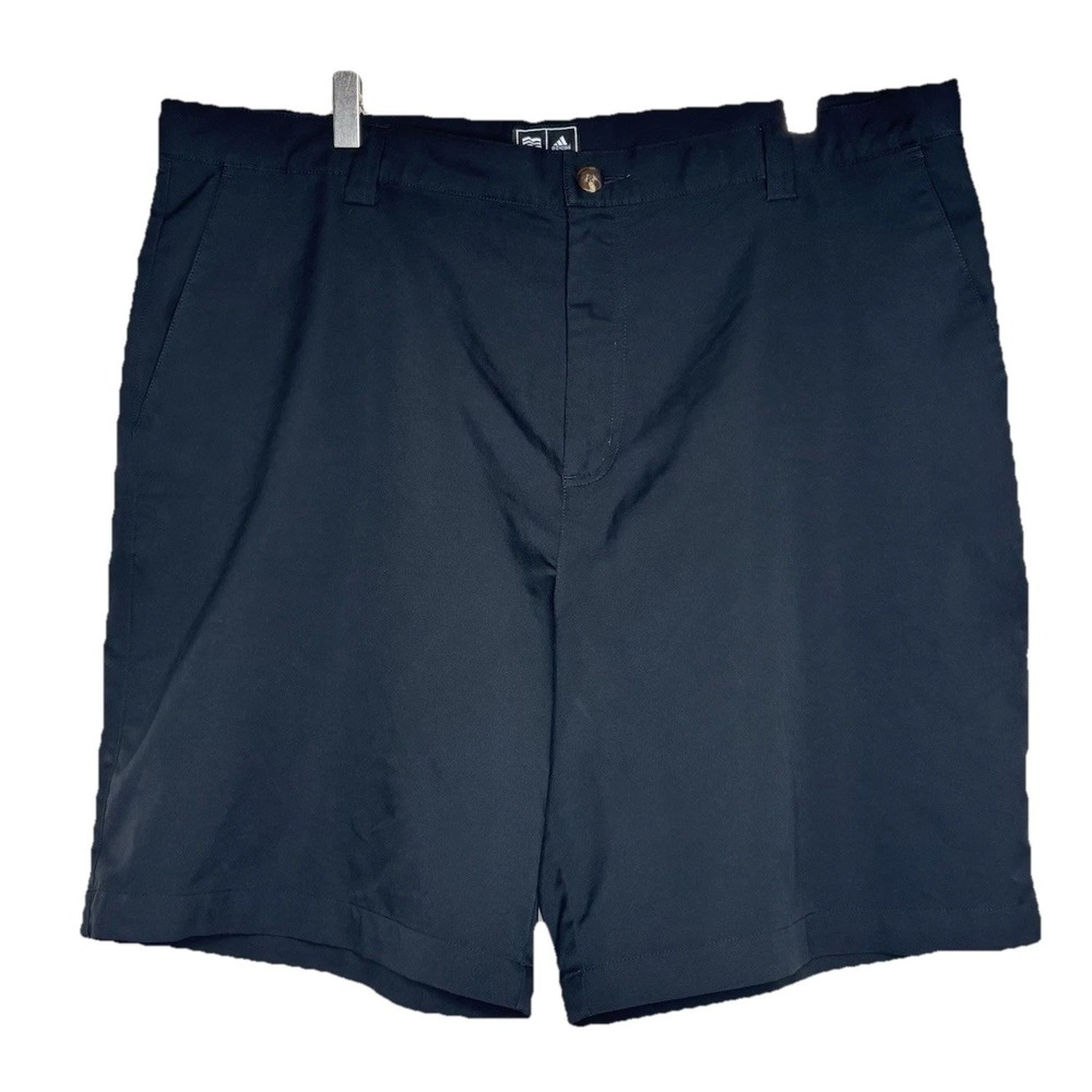 Adidas Shorts Mens 40 Black Flat Front Chino Golf Sports Outdoor 9" Inseam